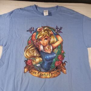 Once Upon A Dream Gildan Short Sleeve Graphic T-Shirt Mens Size M Blue